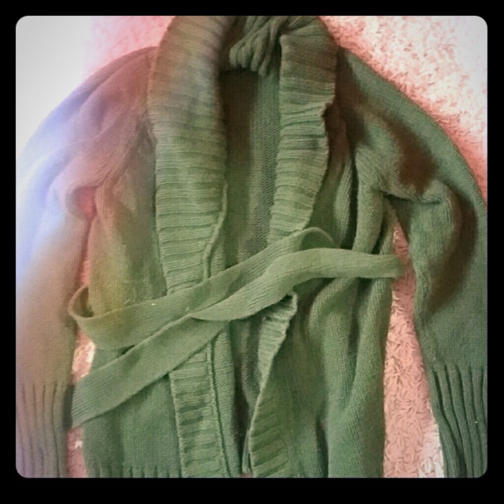Old Navy Dark Green Cardigan w belt